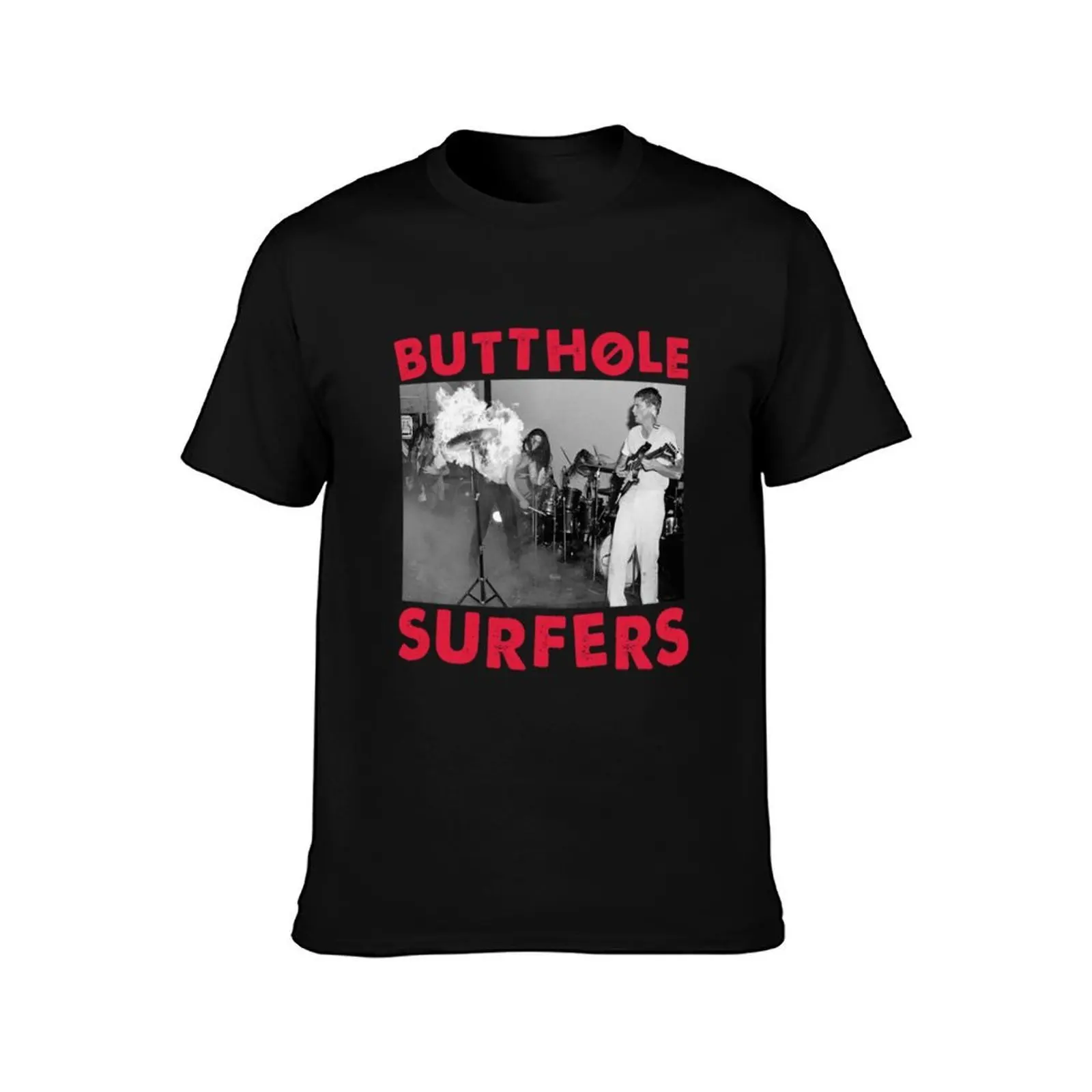 Butthole Surfers T-Shirt, Summer Casual Cotton Tee, Oversized Streetwear Tops, Vintage Graphic Print, Loose Fit Short Sleeve