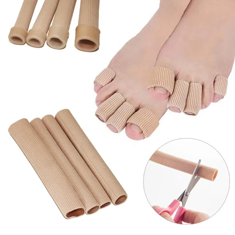 

1pcs Toe Separators Fabric Gel Finger Toe Caps Cuttable Toe Spacer Tube 24 Hours Pain Relief Footfinger Protector Foot Care Tool