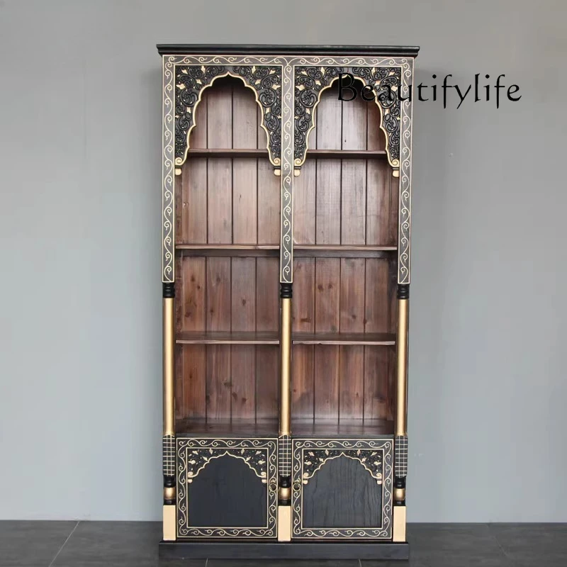 

South East Asia Style Showcase Showcase Moroccan Style Tea Bogu Rack Thai Solid Wood Bookcase