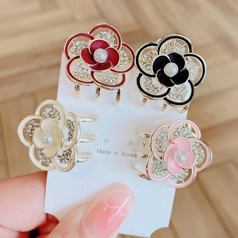 Sweet and Fresh Alloy Rose Hair Clip, Mini Shark Clip for Women's Bangs, Side Fringe Hair Clip