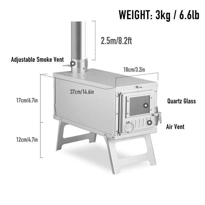 Ultralight QUICK RELEASE แบบพกพากลางแจ้ง Backpacking Camping สีไทเทเนียมเต็นท์เครื่องทําความร้อนเตา