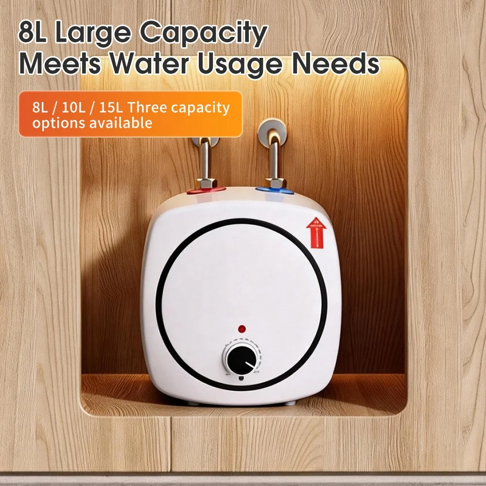 8L Electric Hot Water Heater Over-temperature Protection RV 0.75MPa Rated Pressure Storage Water Heater 50Hz Large Capacity
