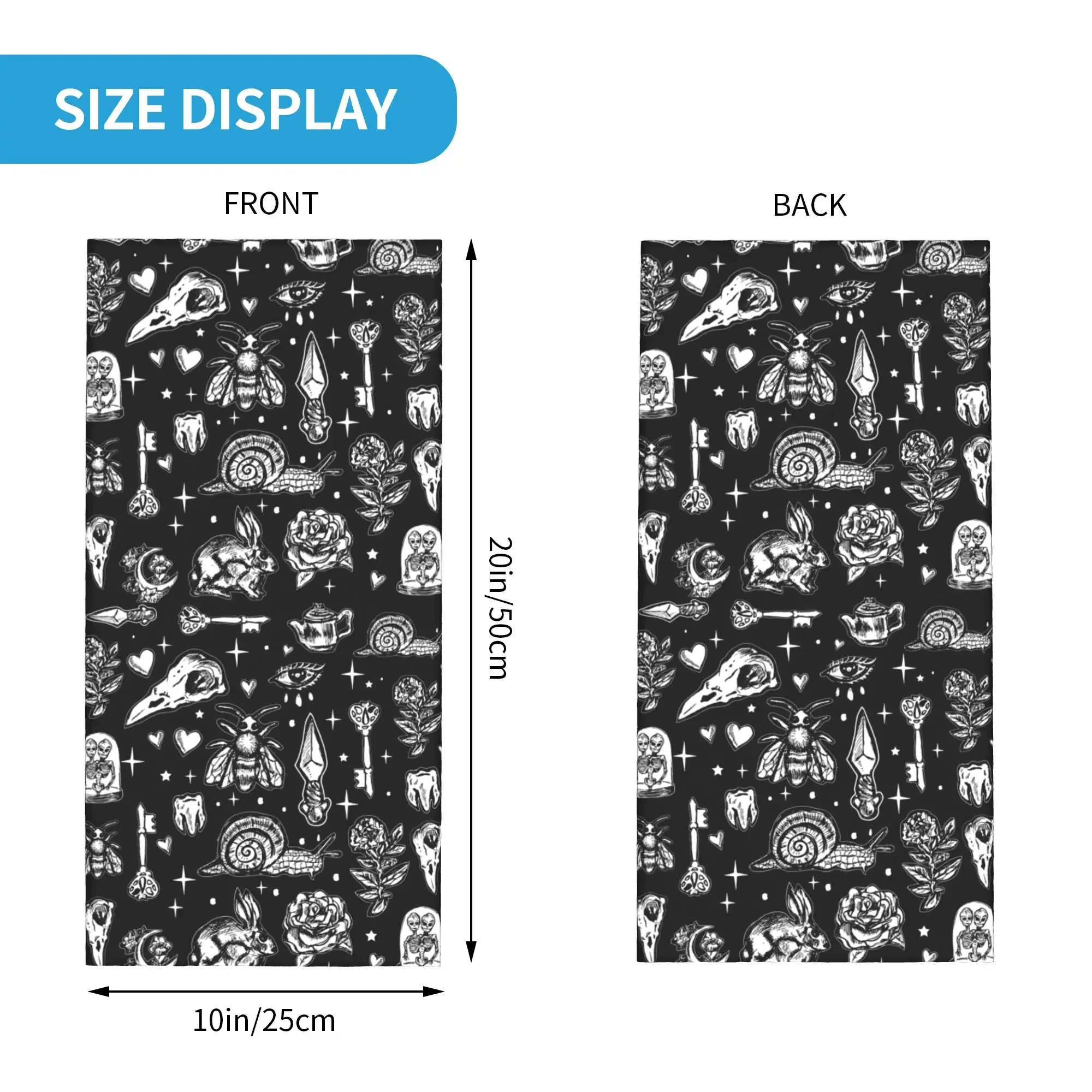 New Full of Secrets Oddities Witchcraft Goth Punk Winter Headband Neck Warmer Hunting Tube Scarf Halloween Face Bandana Gaiter