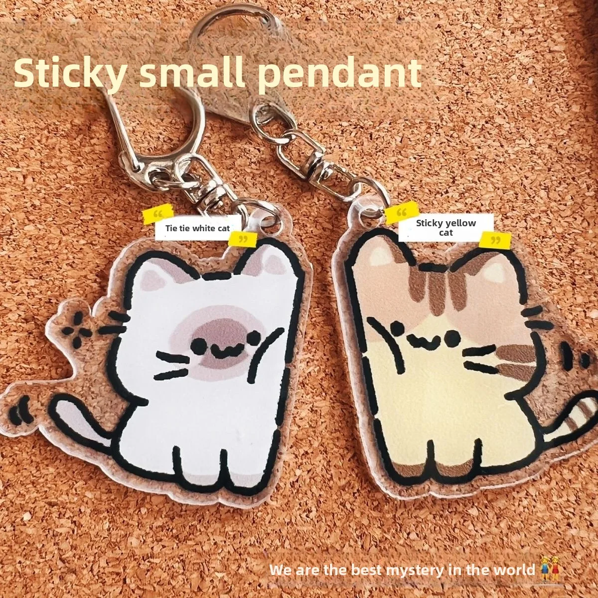 Good friend good girlfriend cat keychain pendant high definition acrylic gift small gift schoolbag jewelry girlfriend gift cute
