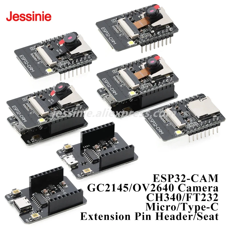 ESP32-CAM GC2145 OV2640 Camera Development Board Module CH340 FT232 Serial to WiFi Wireless Ble Adapter Board Micro Type-C USB