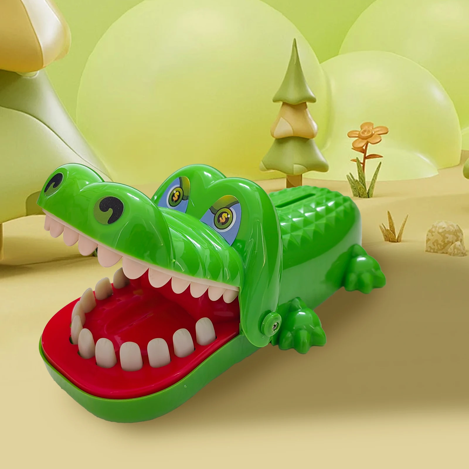 Children Crocodile Teeth Piggy Bank Coins Sharks Finger Biting Mouth Pulling Teeth Toys Cartoon Party Favor Spoof Toys for Kids