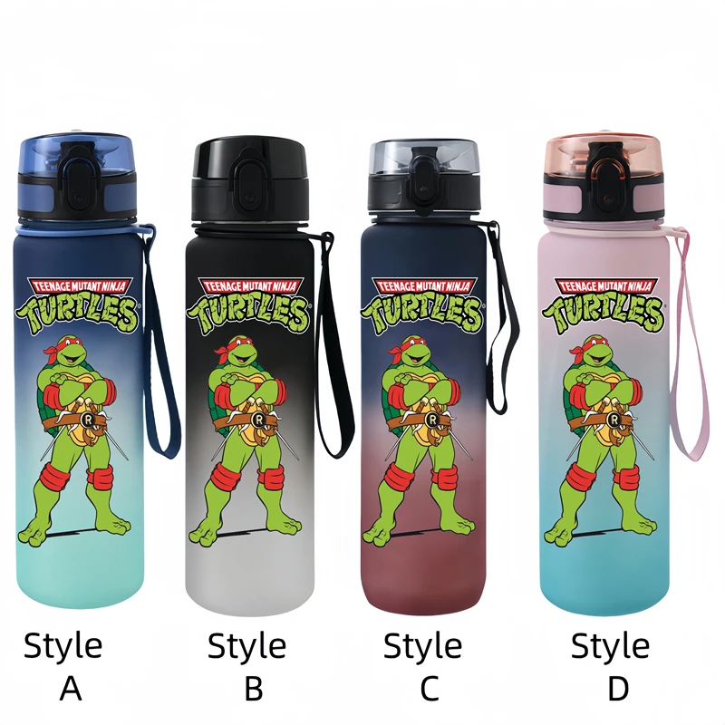 650ML Teenage Mutant Ninja Turtles  Cartoon Figure Water Cup Portable Children's  Outdoor Large Capacity Antidrip Water Bottle