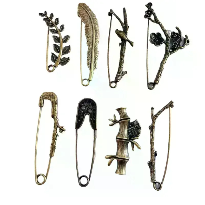 Shawl Cardigan Clasp Alloy Decorative Brooch Vintage Retro Brooch Natural Large Safety Pin Brooch For Commuting Scarves Dresses