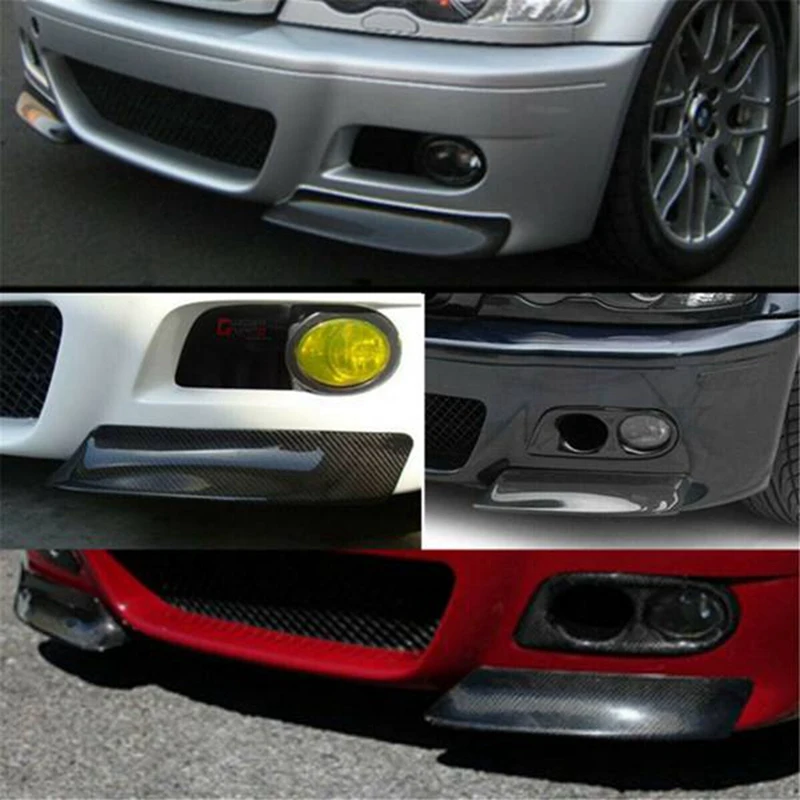 For BMW E46 M3 1999-2006 REAL Carbon Fiber Front Bumper Splitter Spoiler Lip