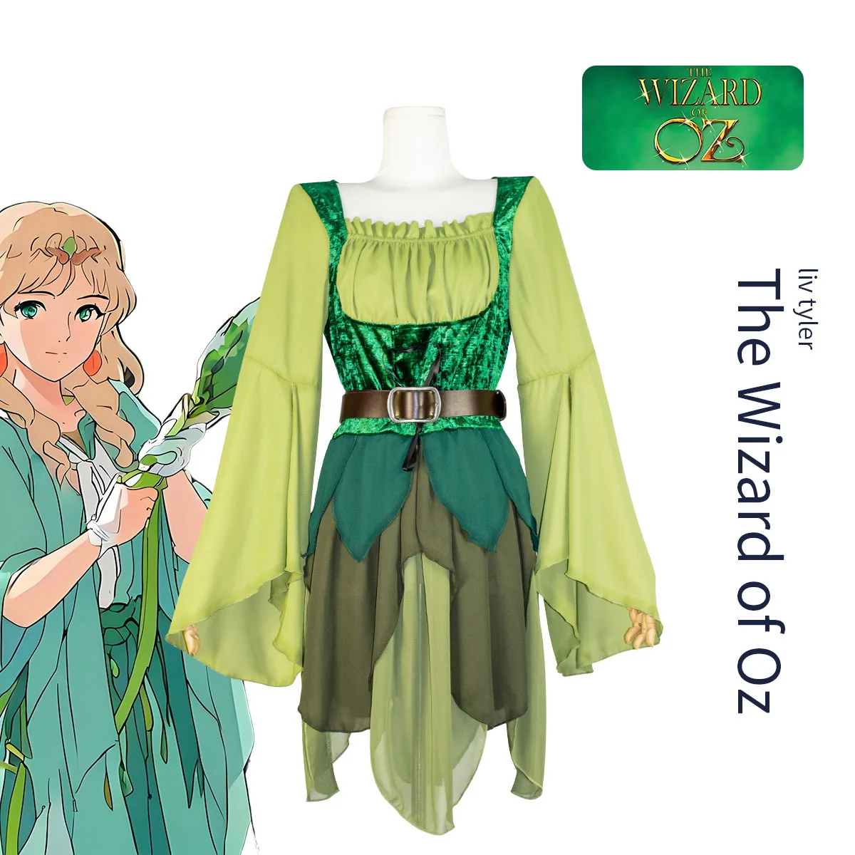 

Christmas women's elf medieval Wizard of Oz magical elf dress Halloween role-playing costume