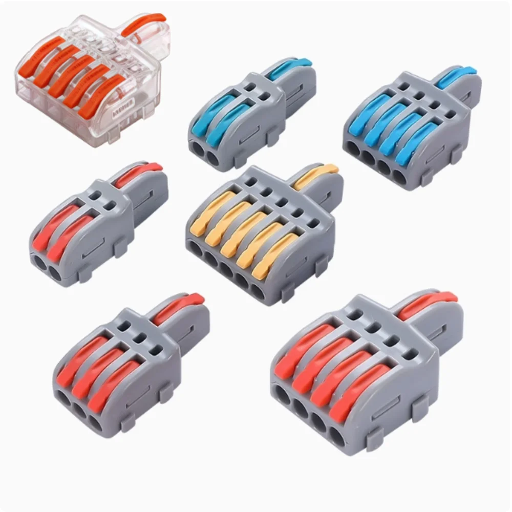Fast Wiring Mini Multi-Port Cable Connector Universal Compact Splitter Push-In Terminal Block for Household Electrical Conductor