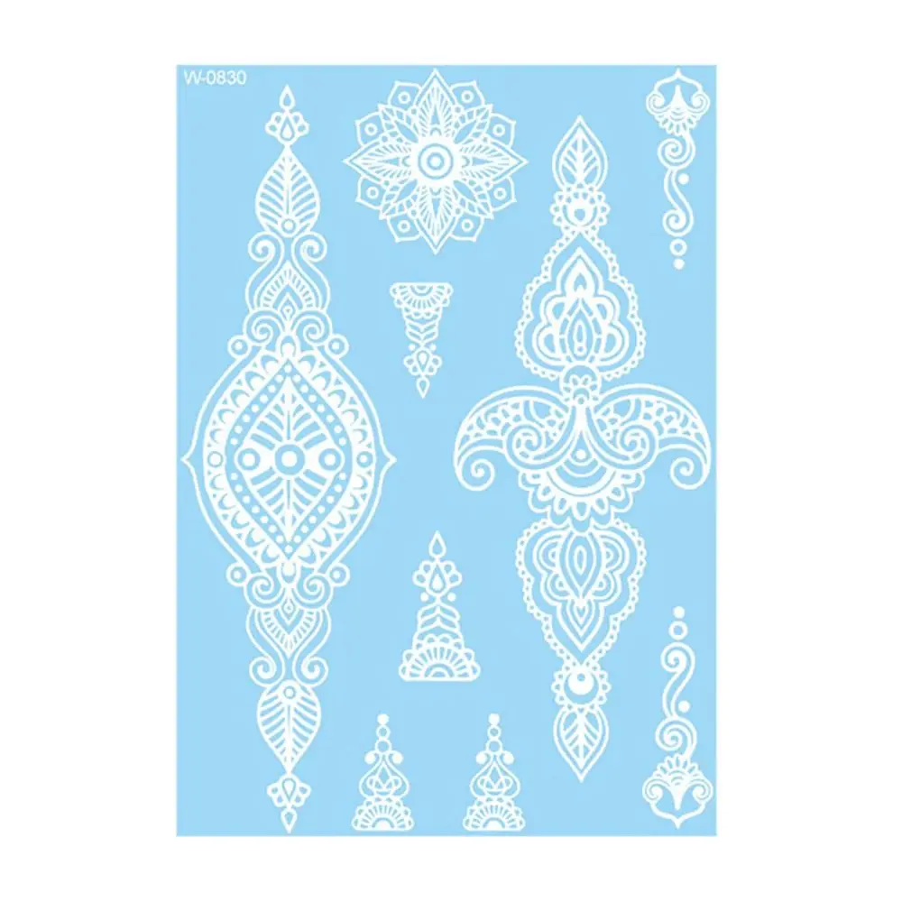 Water Transfer Decals Henna Tattoo Stickers Fake Instant Henna Temporary Tattoo Waterproof India Mehndi Flower Body Art Sticker