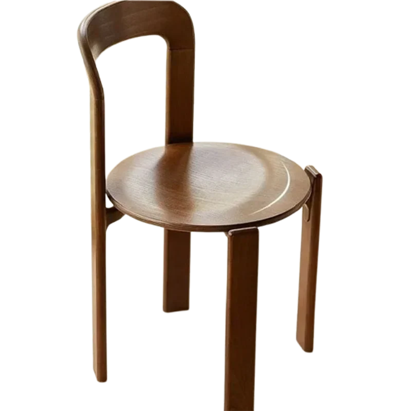 Nordic Rey Buk z litego drewna sklejka jadalnia z możliwością układania w stosy Vintage zakrzywione oparcie szwajcarskie krzesło sedie pranzo moderne meble domowe