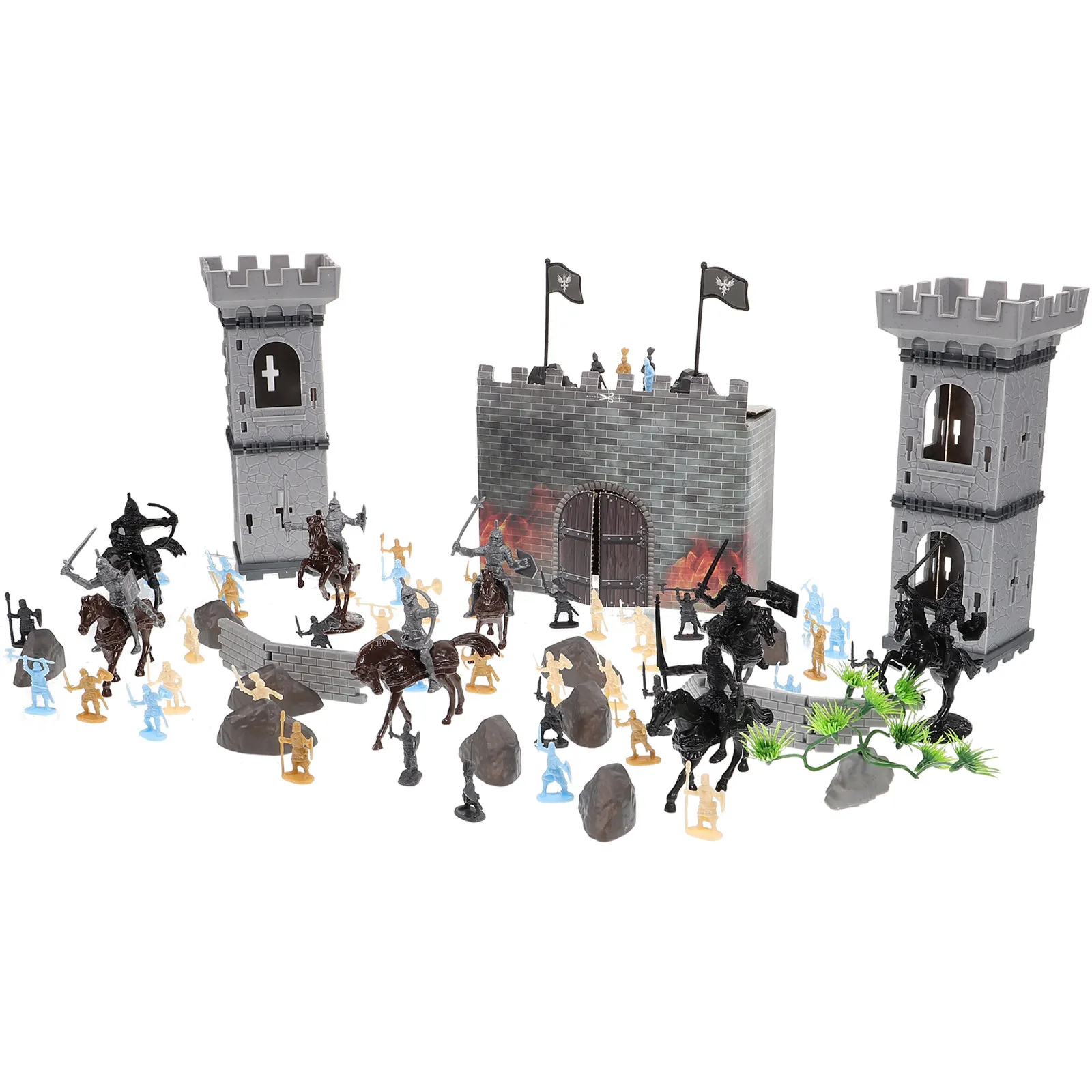 

1Set Durable Plastic Miniature Soldiers Medieval Knight Figures Sand Table Micro Landscaping Scenes Kids Role Play