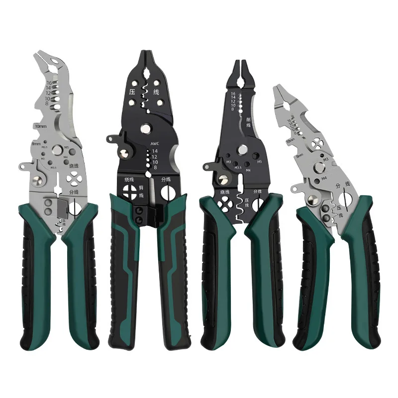 Electrician Multifunctional Wire Stripping Pliers, Wire Splitting Pliers, Cable Stripping Knife, Wire Pressing Pliers