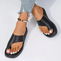 Women's Sandals 2024 New Comfy Platform Flat Sole Ladies Casual Soft Big Toe Foot Correction Sandal Orthopedic Bunion Corrector