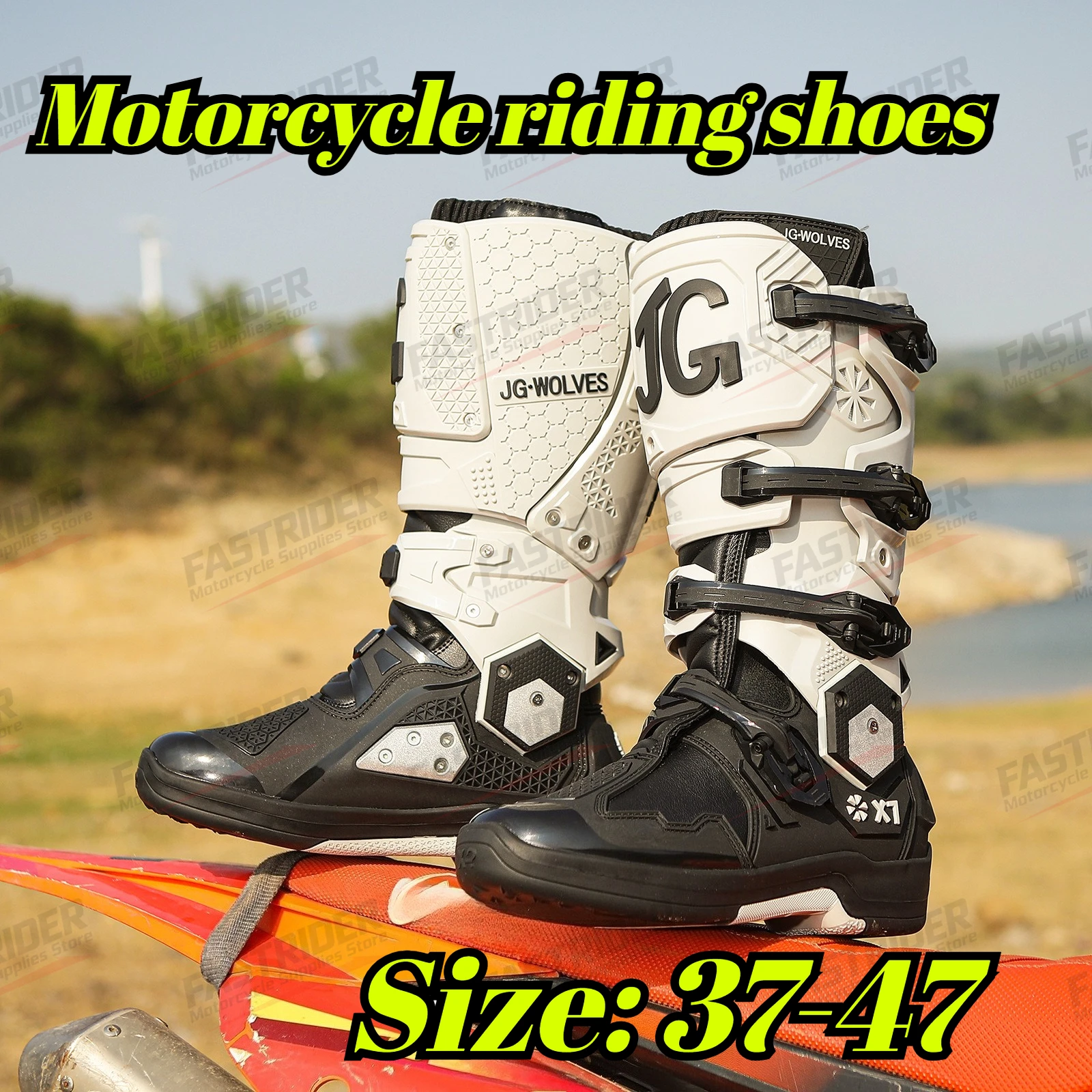 JG WOLVES Off-Road Motorcycle Riding Shoes Rally Lindway Boots Activity Biaxial Men's Anti-Drop