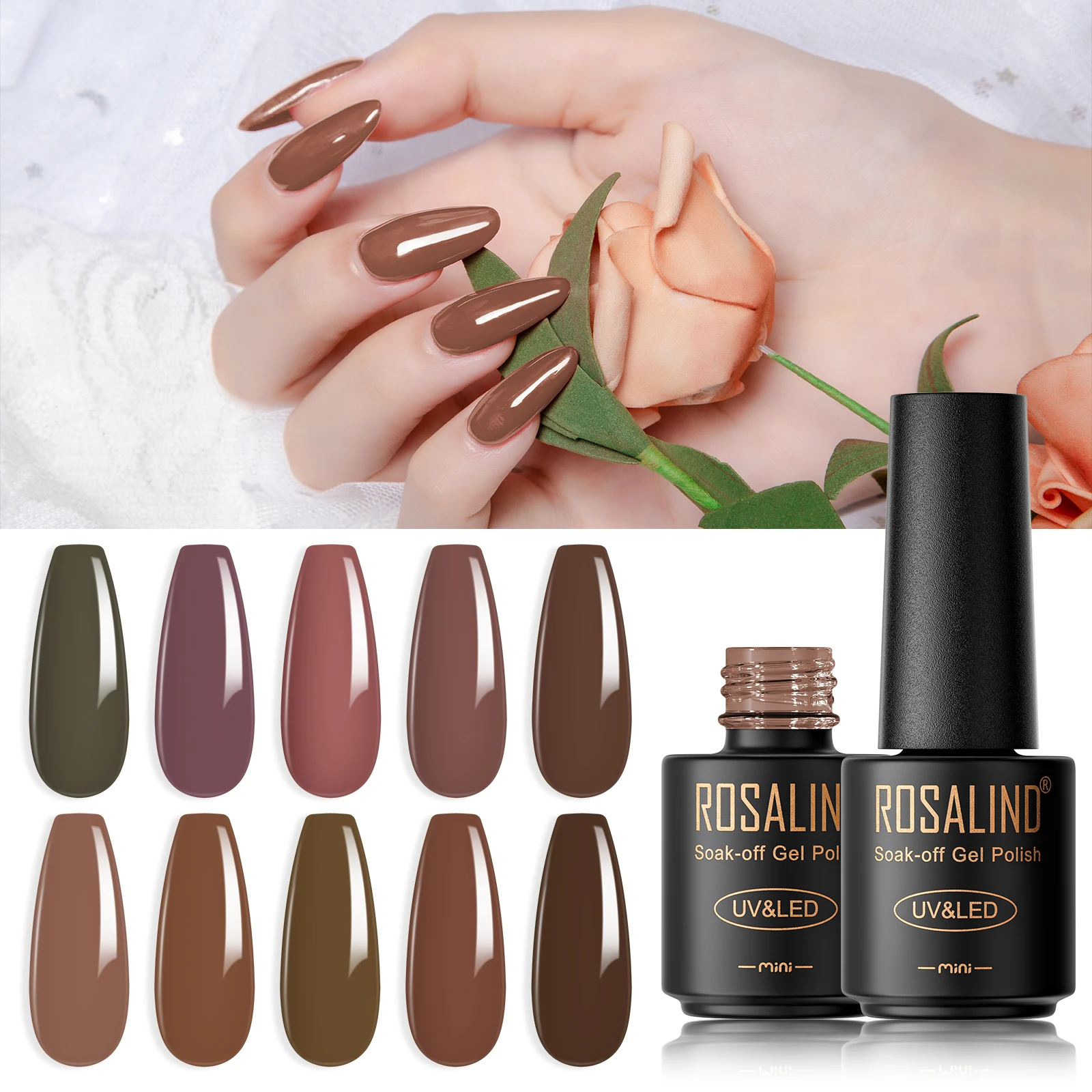 Rosalind Mini UV Gel Nagellack Basis Decklack Funktionelle Gel Semi Permanent Led Lampe Nagel Liefert Glas Flasche