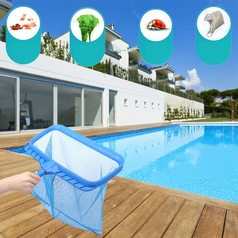 

Pool Skimmers Net Swimming Pool Leaf Cleaning Net Fine Mesh Rake Net Aluminum Rod Pool Leaf Cleaner Supplies for Pond