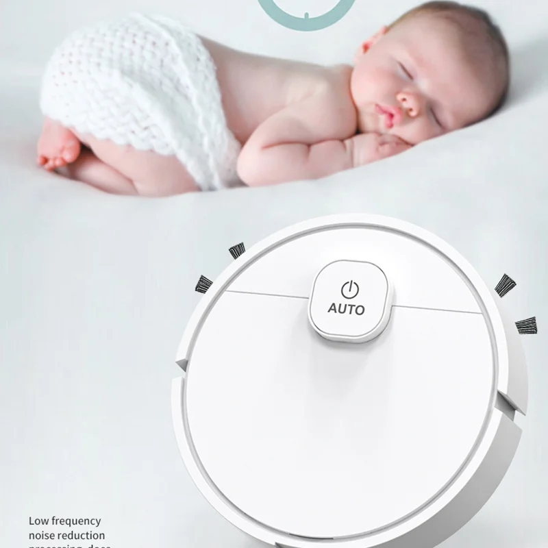 Aspirapolvere robot 3 in 1 USB ricaricabile Aspirapolvere robot con aspirazione 1000Pa e mop combinato per il lavaggio del pavimento della casa, moquette, peli di animali domestici