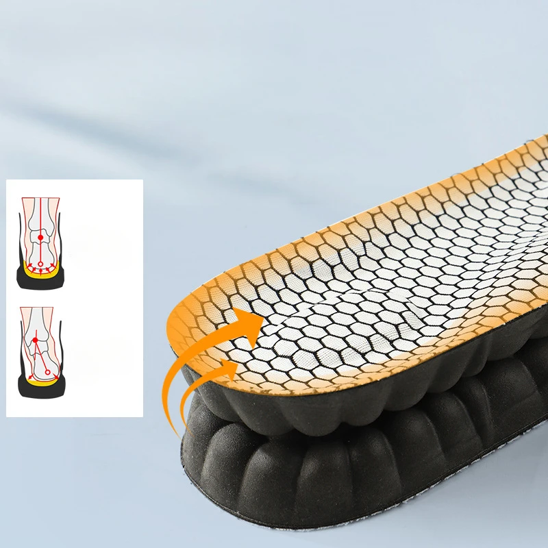 Graphene Latex Sport Insoles Soft Shoe Pads Arch Support Orthotic Insoles Breathable Deodorant Shock Absorption Cushion