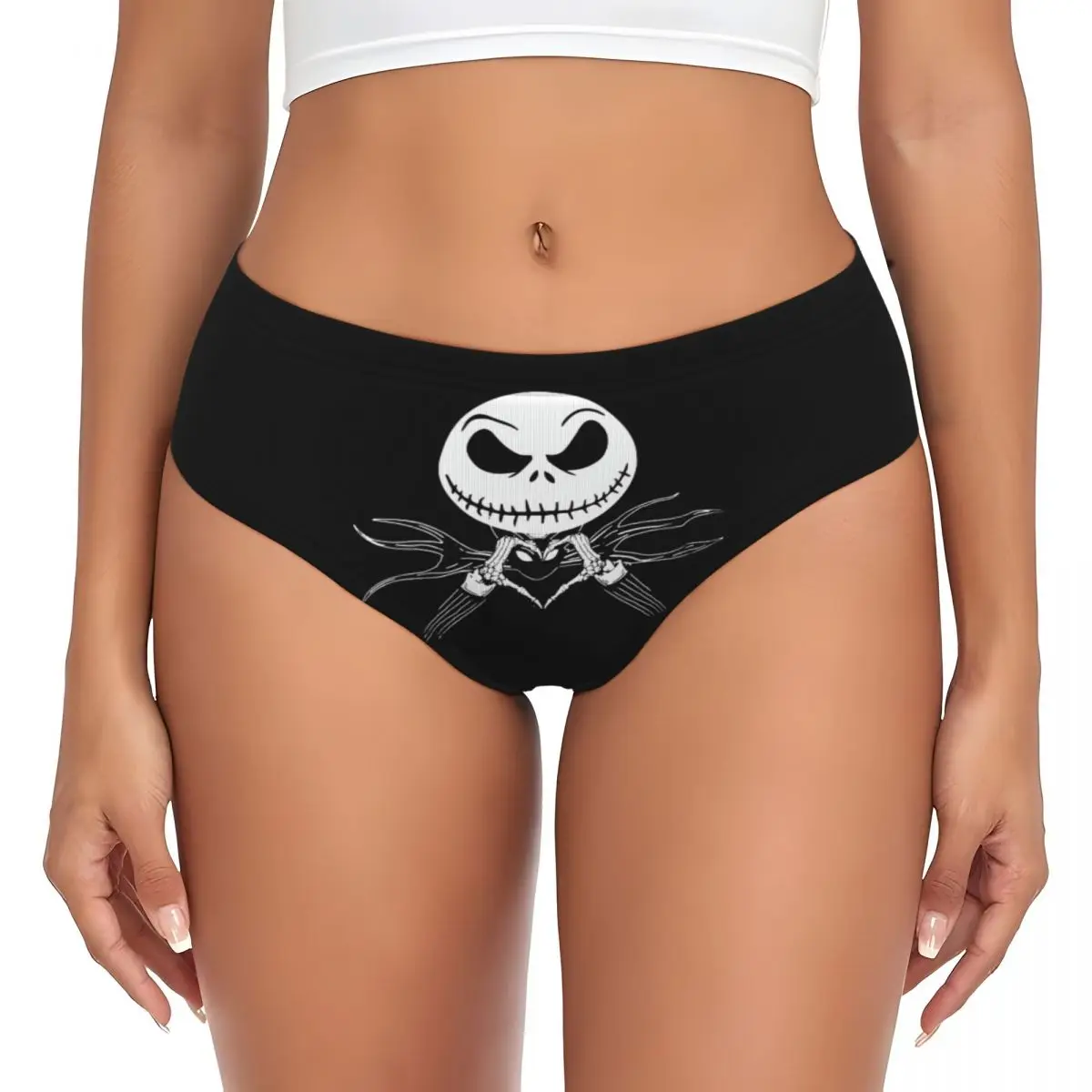 Personalizzato The Nightmare Before Christmas Mutandine brevi da donna traspirante Jack Skellington Heart Intimo