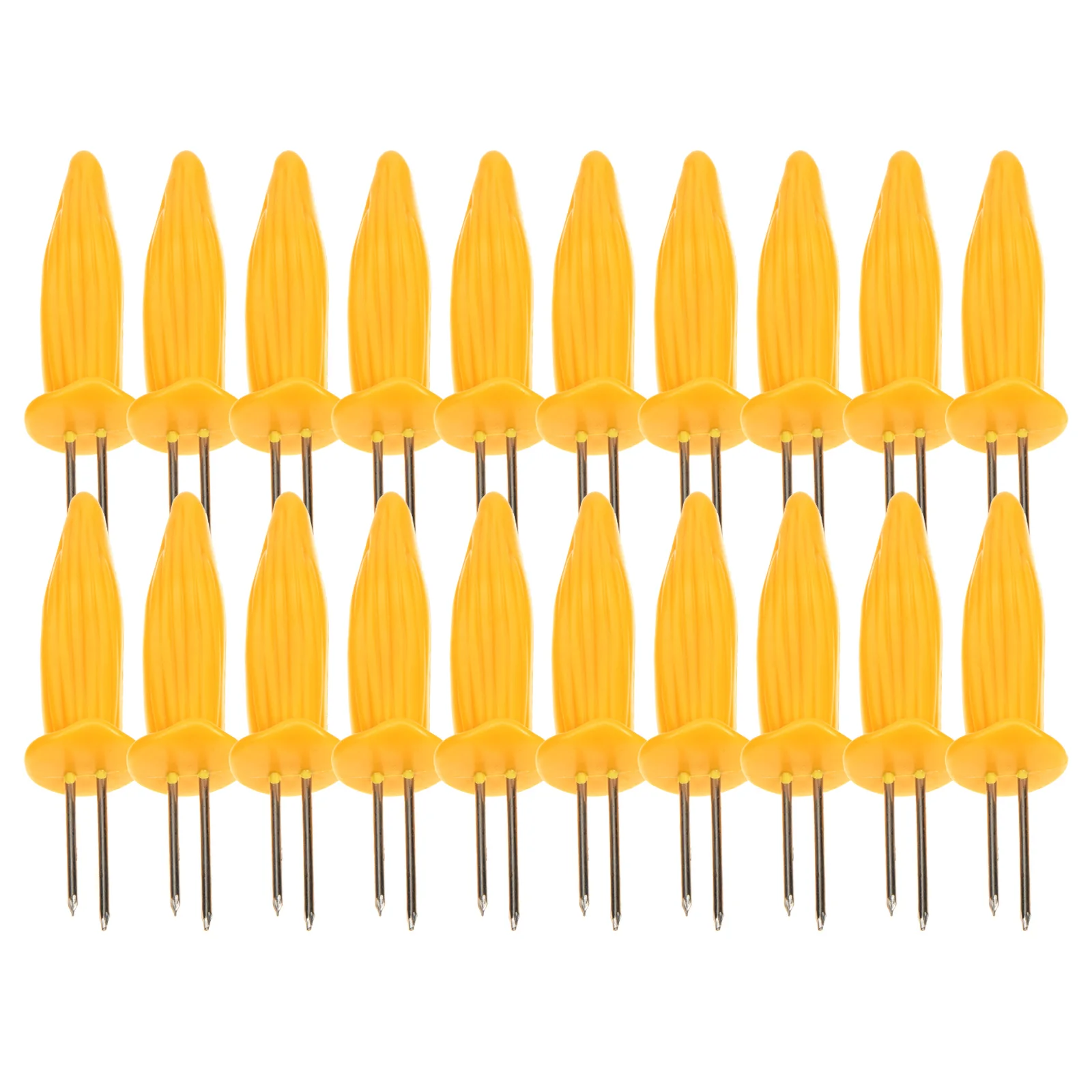 

20 Pcs Corn Forks Stainless Steel Plastic BBQ Tools Reusable Food Supplies Picnic Camping Corn Cob Holders Kitchen Accessories