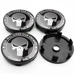 4PCS 56MM Skull Emblem Car Wheel Center Cover Stickers Hub Cap Decal For BMW KIA Honda TOYOTA AUDI Nissan Opel Renault MAZDA