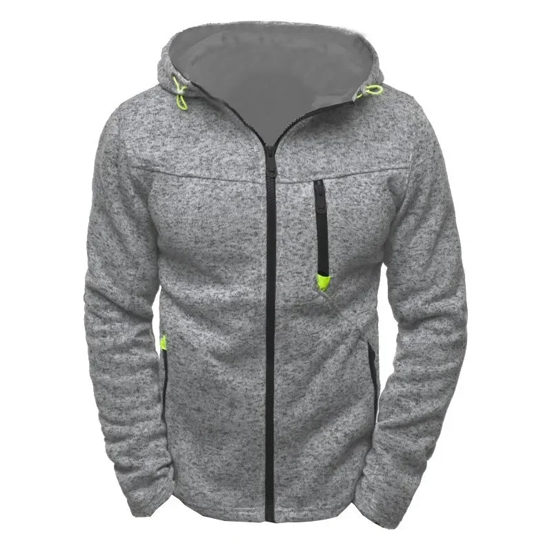 MRMT 2024 New Men's Hoodies Sweatshirts Casual Coat Jacquard Zipper for Male Solid Color Cardigan Hoodie Sweatshirt