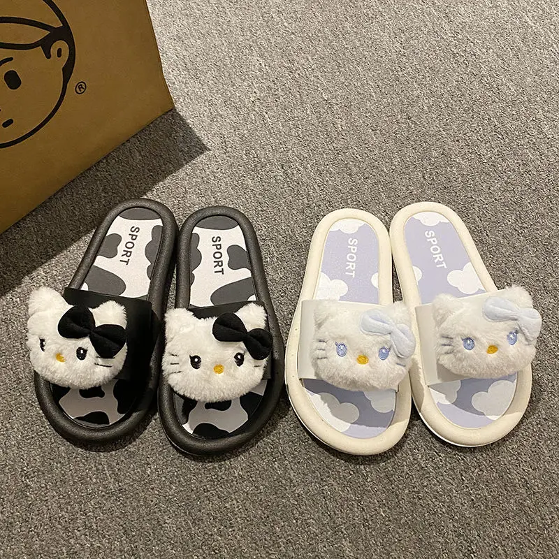 Hello Kitty slippers Anime Cartoon Sanrio thick soles slippers bathroom non slip slippers student Cute slippers Gift