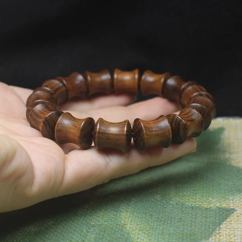 Black Rosewood Bamboo Bracelet Festival High-Rise Buddha Beads Men's and Women's Rosary Ornament Crafts Bracelet Gift