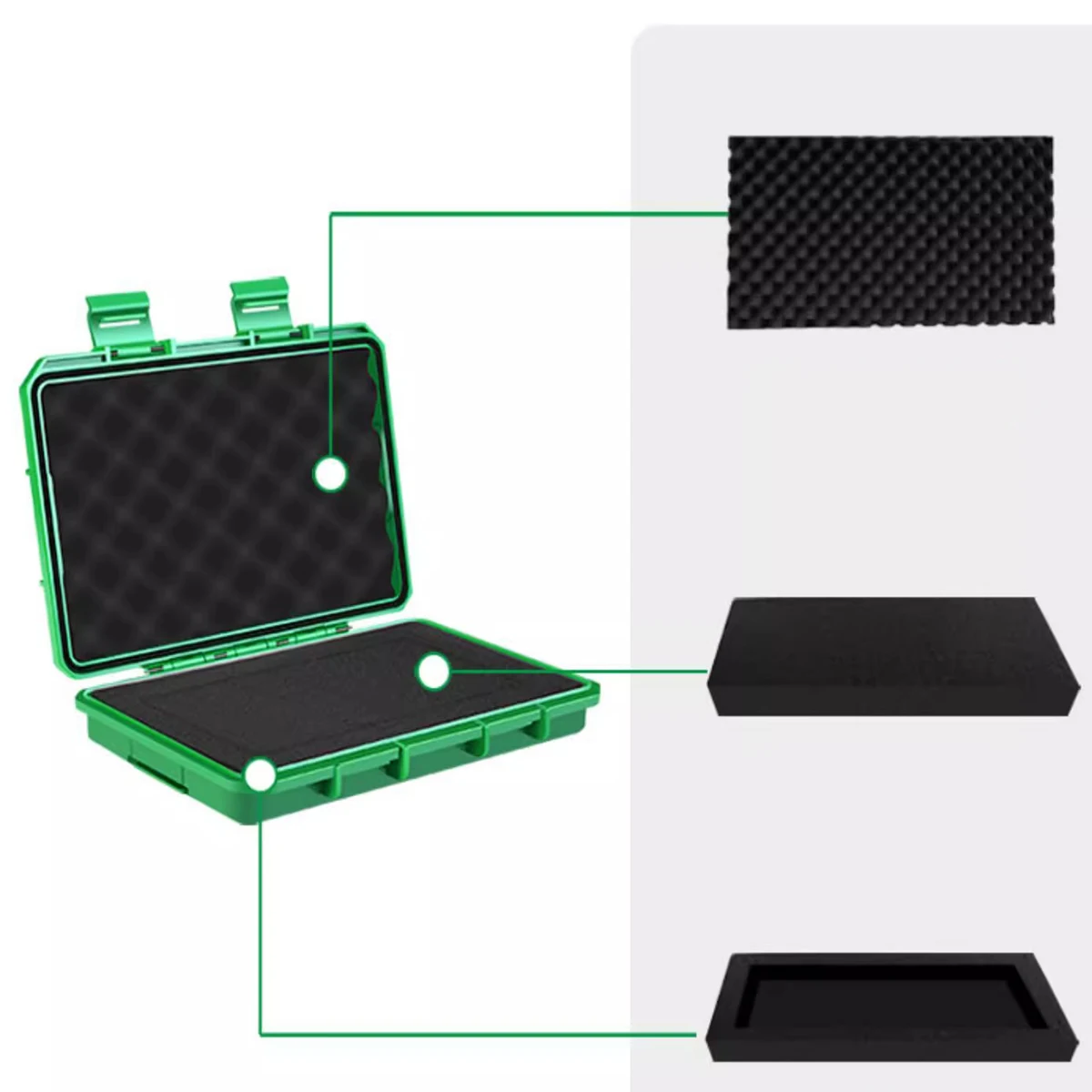 1Pc Shockproof Sealed Safety Case toolbox Airtight waterproof tool box Instrument case Dry Box with pre-cut foam Lockable