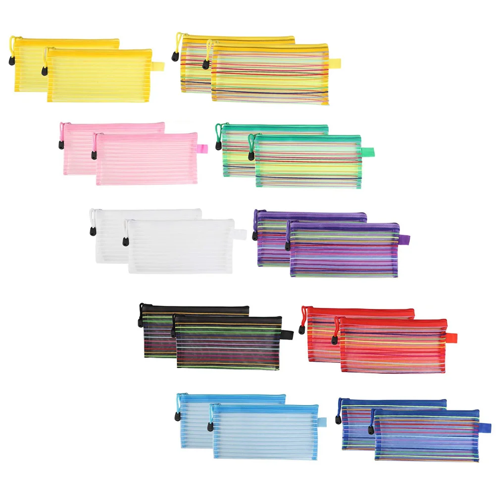 

20 Pcs Bags Colorful Large Daily Use Pencil Pouch Capacity Wear Pencil Bag Resistant Storage For Kids Students