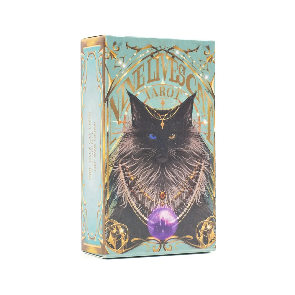 10.3*6Cm Nine Lives Cat Tarot Card Deck For Feline Fortune Telling And Guidance