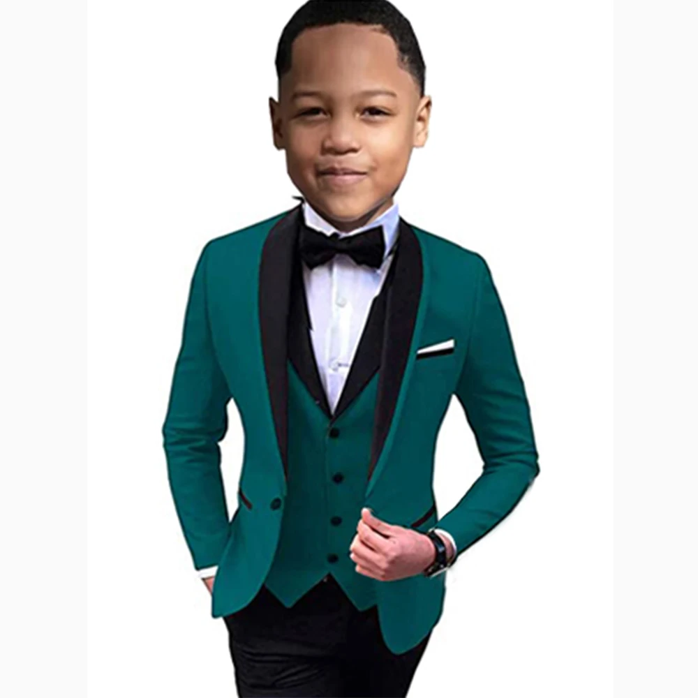 

Blackish Green Boy’s Suit Formal Performance Costume Suit Little Gentlemen Wedding Suits Spring Autumn