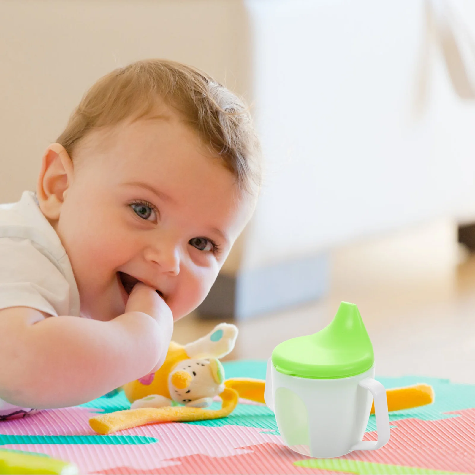 منقار البط مع مقياس قياس المقبض للأطفال الصغار الرضع كوب تدريب زجاجة امتصاص مزدوج الاستخدام للأطفال #3