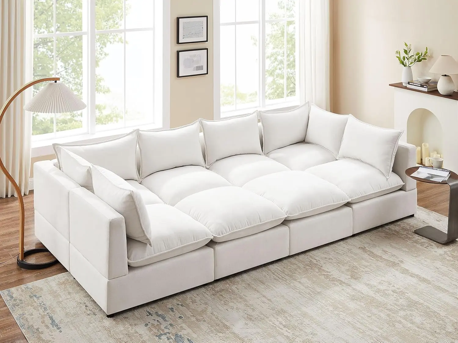 Modular Sectional Sofa, 8 Seater Sleeper Sectional Sofa Modular Sectional Couch for Living Room, Sofa Bed-L