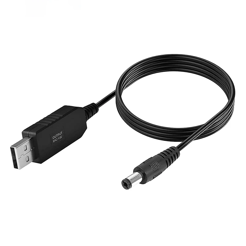 와이파이-보조베터리 케이블 커넥터, DC 5V-12V USB 케이블 부스트 컨버터, 스텝 업 코드, 와이파이 라우터 모뎀 선풍기, 5.5x2.1mm