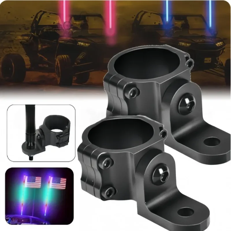 

UTV LED Whip Light Mounts Flag Mount Led Antenna Brackets For 1.75"-2" ATV Roll Bar Cage RZR 900 1000 XP PRO Commander 1pair