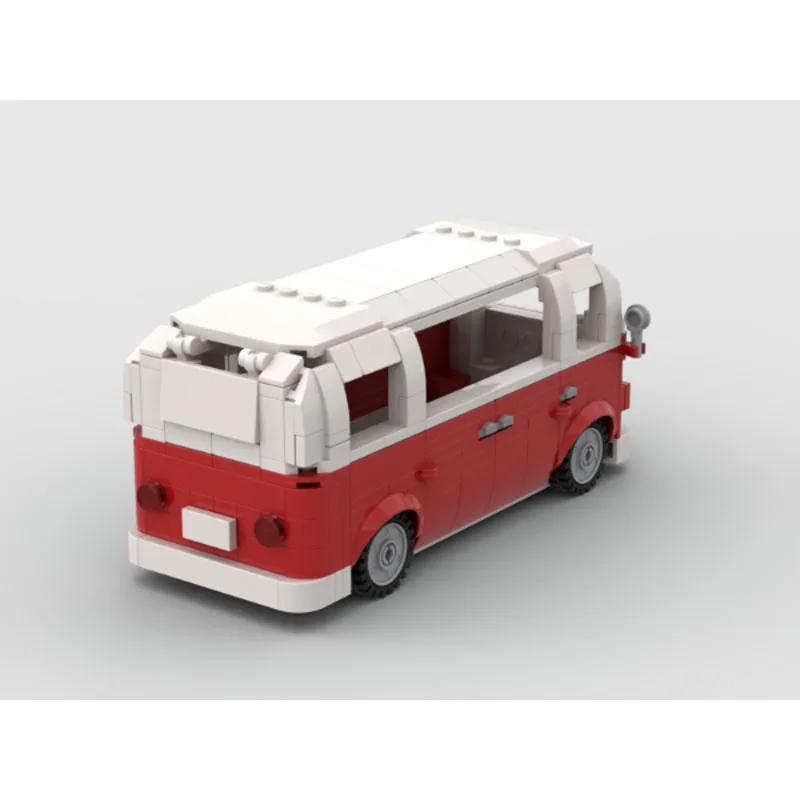 MOC-166063 Model Blok Bangunan Van Klasik Kota T1, 282 Buah, Mainan Blok Bangunan Ulang Tahun dan Natal untuk Anak Laki-laki dan Anak-anak