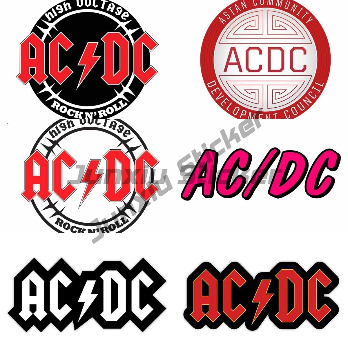 High Quality DCAC DC AC Vinyl Car Stickers for Decorations Print Laptop Cute Room Motorcycle Background Window Art Stickers