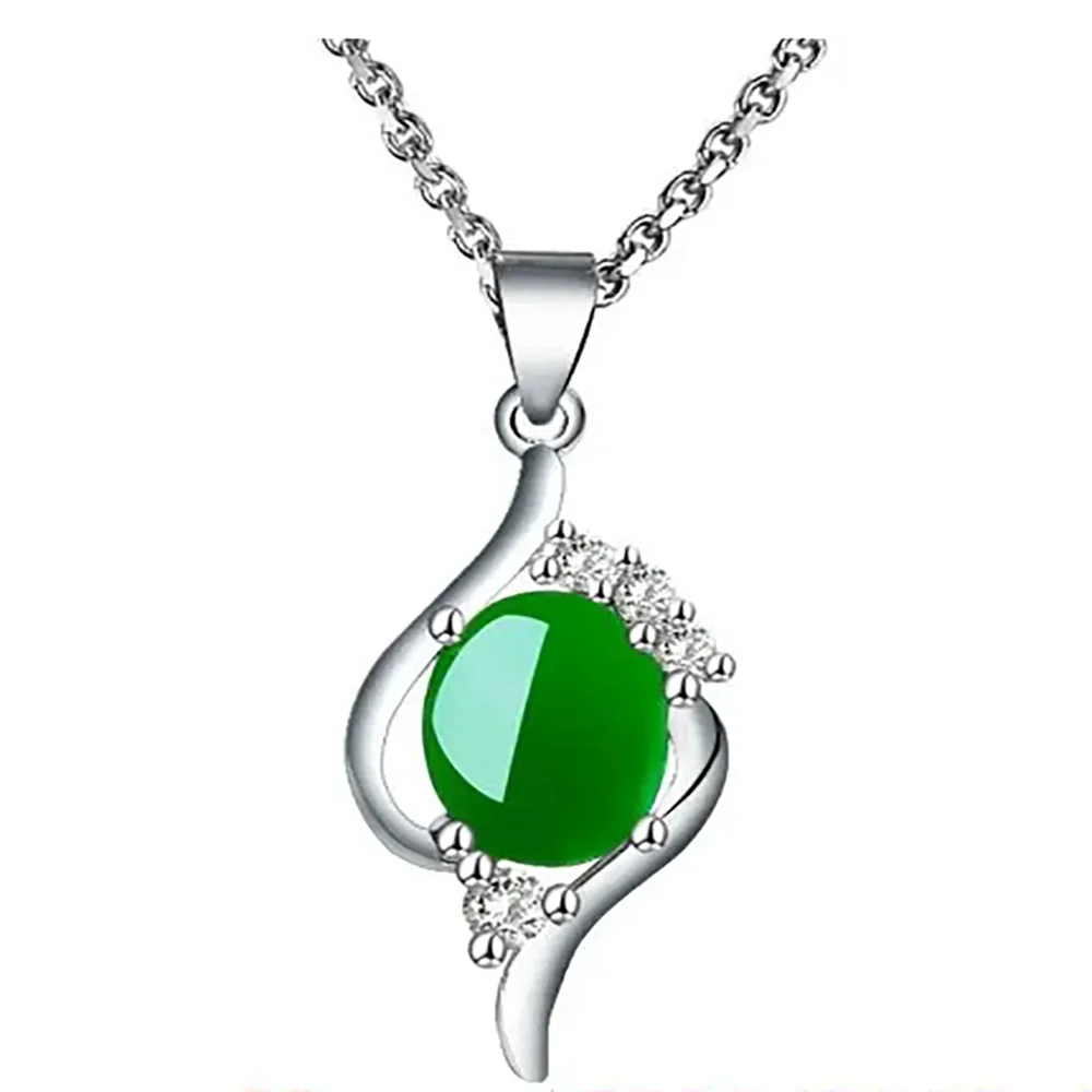 

Jade Pendant Amulet 925 Silver Necklace Natural Gifts Hetian Women Fashion Chinese Chalcedony Jewelry Charm