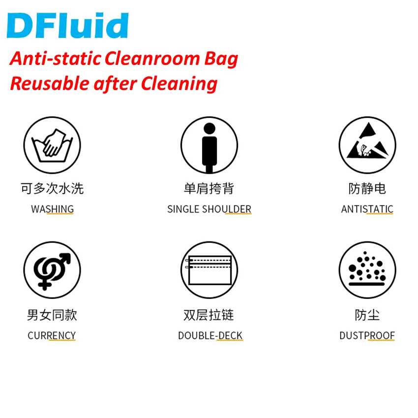 Cleanroom PVC Bag Anti Static Dust Proof Reusable Backpack Laboratory Microelectronic Factory Clean Room Clear PVC Waist Bag