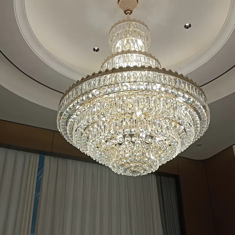 Luxury crystal chandelier hotel villa home improvement staircase chandelier modern ceiling lamp