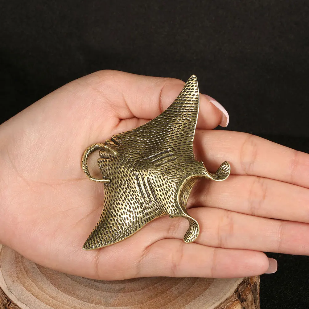 

Miniature Brass Fish Decor Creative Vintage Statue Sturdy Metal Craft for Desk Cabinet Display Home Decoration