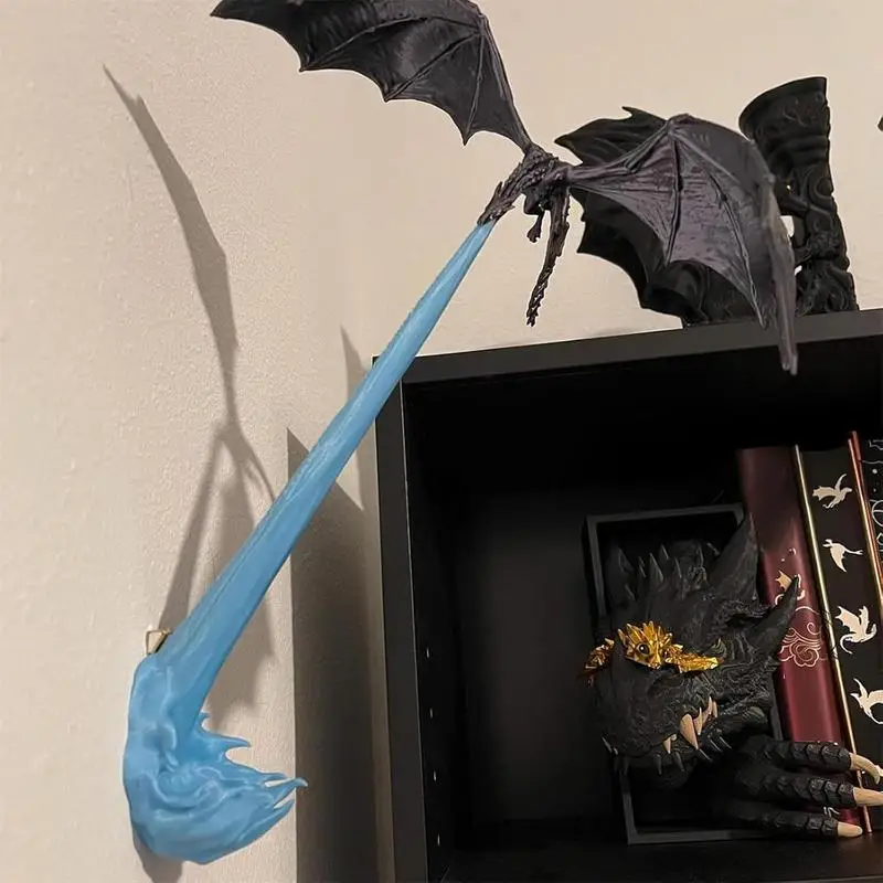 

3D Dragon Flame Book Nook Creative Fire-Breathing Dragon Flame Bookshelf Statue Gothic Dragon Flame Book Corner