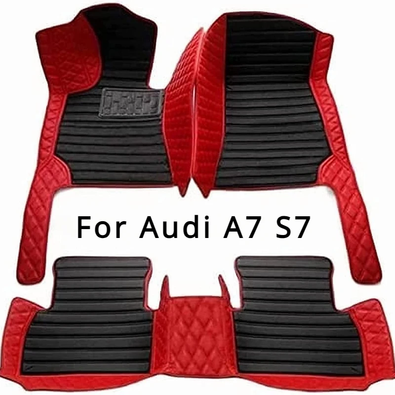 Custom Car Floor Mats For Audi A7 S7 2012-2023Auto Carpets Foot Coche Accessories Luxury waterproof leather Interior Rugs Parts