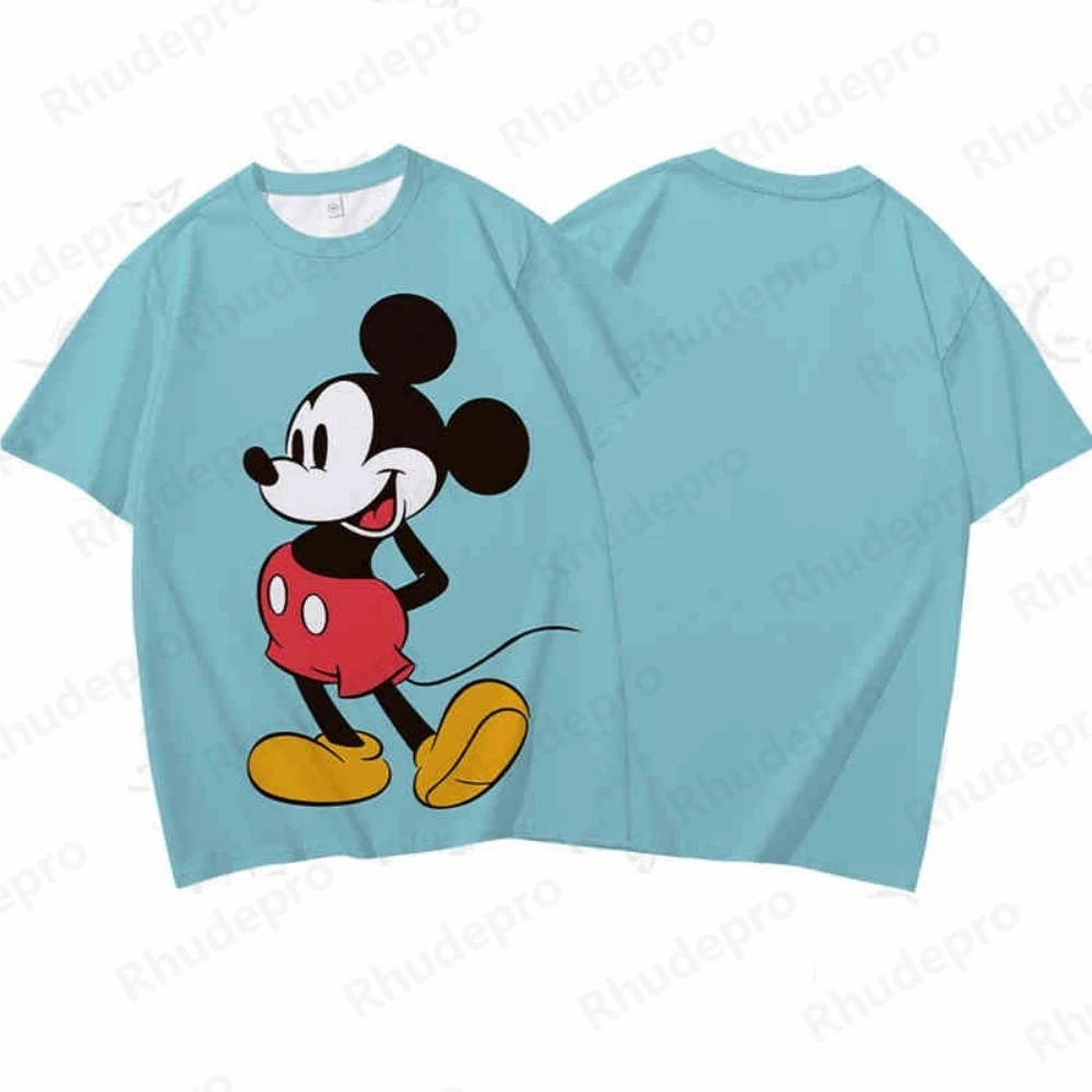 

2025 Disney Микки Минни Микки Маус модная летняя футболка с короткими рукавами Чип и Дейл гавайская рубашка пуховая футболка с героями мультфильмов