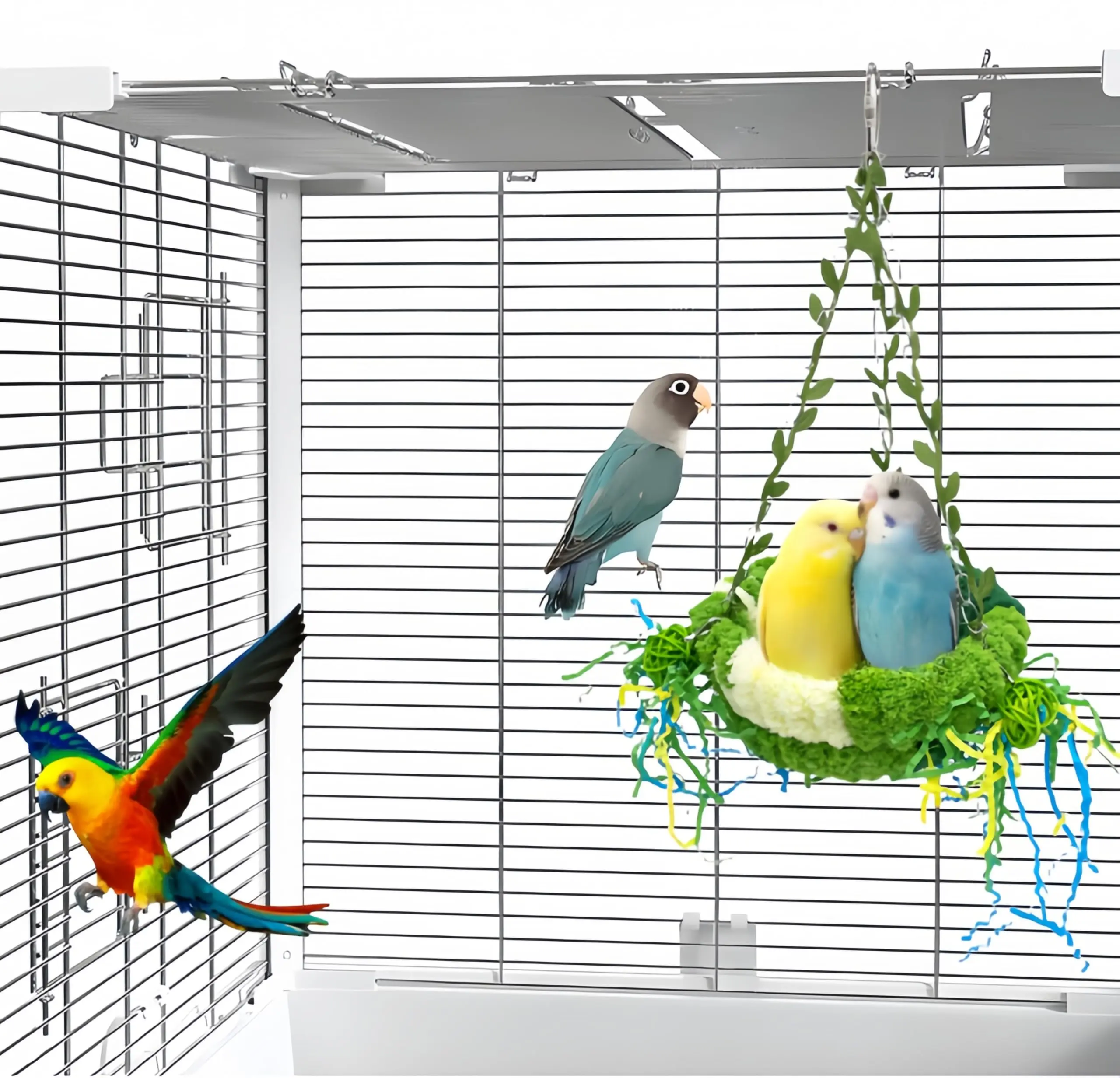 

Bird Bed for Cage Warm Plush Hanging Hanging Bird Hammock Bird Snuggle Hut Parrot Hanging Sleeping Bird House for Parakeet