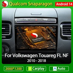 Android 14 Car Radio For Volkswagen Touareg FL NF 2010 - 2018 Multimedia Player Navigation GPS Stereo Video 4G WIFI Carplay Auto